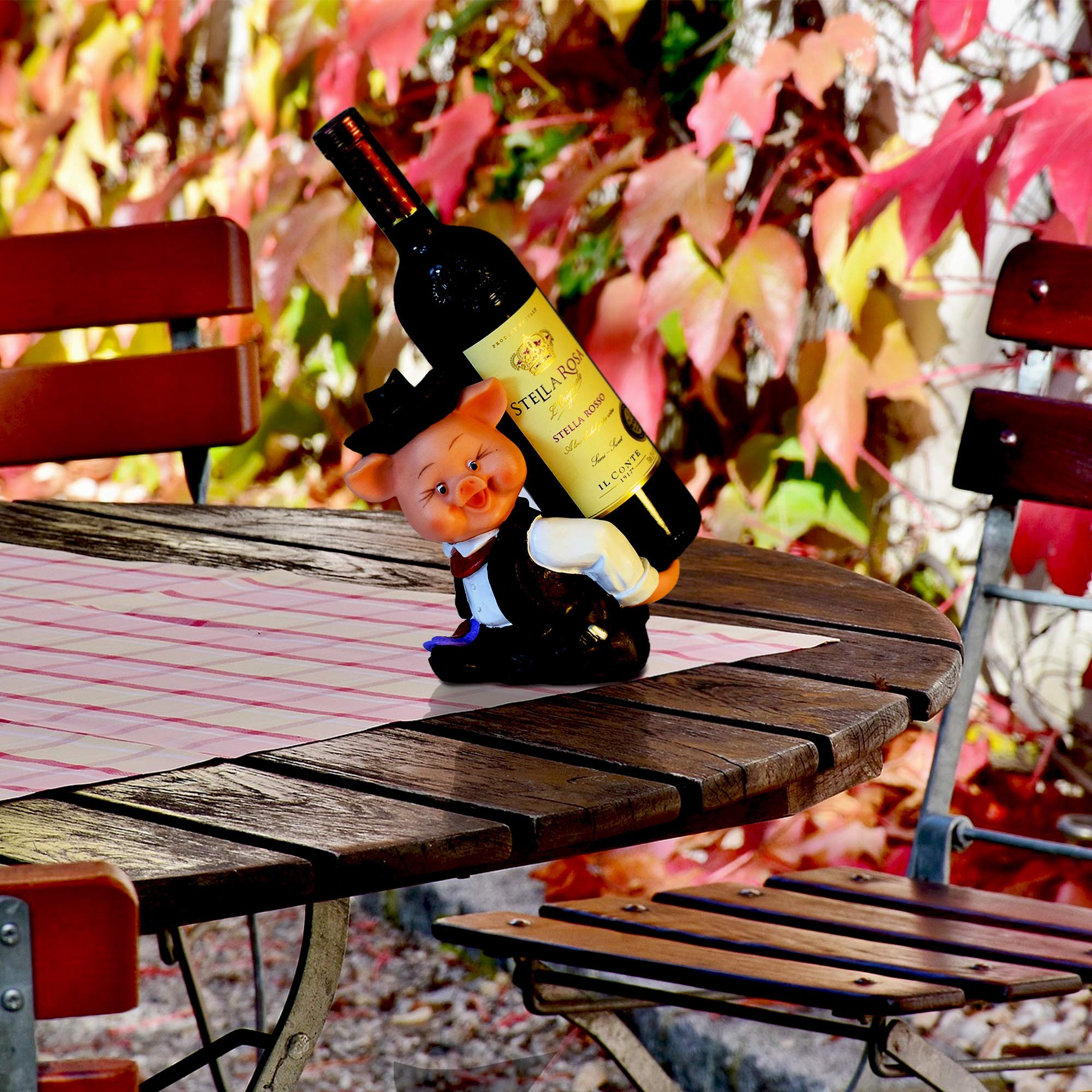 Amazon｜VadiDra 豚の置物 ワインと酒ボトルホルダー | ホーム